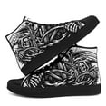 thumbnail image 3 of Coolcustomize Men's Plus Size Gothic Grim Reaper High-top Sneakers - Black/White Skull & Reaper Scythe Design Boots, Lace-Up Streetwear Casual Shoes with Cushioned Rubber Sole for Daily Wear, Parties, 3 of 8