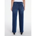thumbnail image 3 of Madden NYC Women’s Wide Leg Ankle Jeans with Frayed Seam, 26” Inseam, Sizes 00-18, 3 of 5