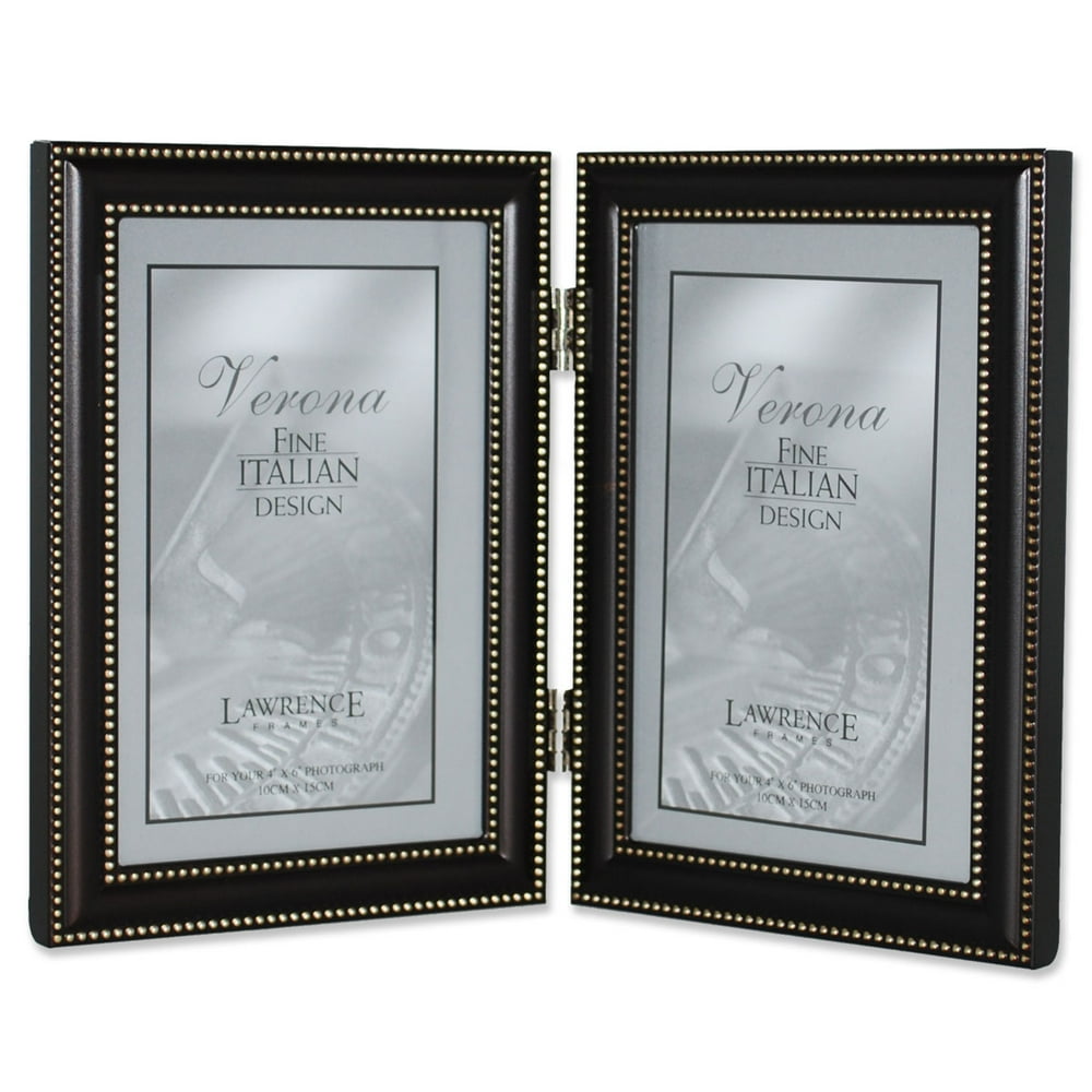 4x6 Hinged Double (Vertical) Metal Picture Frame Oil Rubbed Bronze with