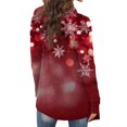 thumbnail image 3 of Women's Fashion Christmas Print Jacket, Long Sleeve Casual Cardigan Coat for Everyday Wear and Comfortable Outfits,Deep Red,XL, 3 of 6
