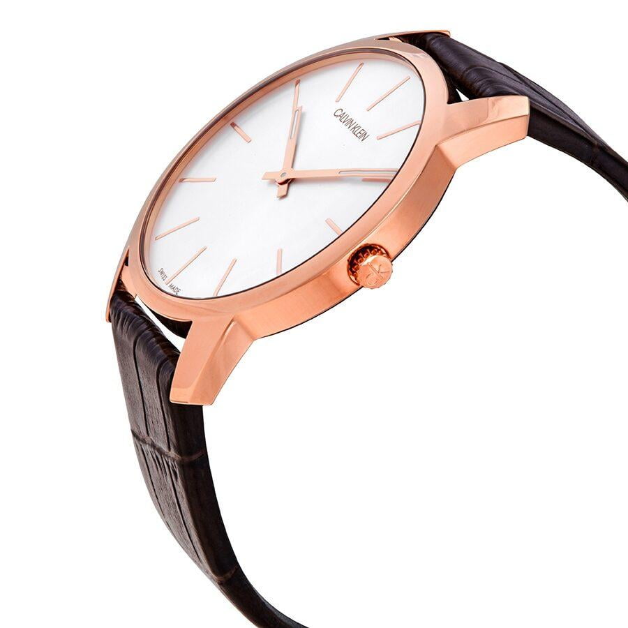 CALVIN KLEIN Quartz Silver Dial Brown Leather Men s Watch K2G21629 Walmart