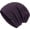 Eggplant, variant on Warm Slouchy Beanie Hat - Deliciously Soft Daily Beanie in Fine Knit - 100% Cotton