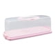 thumbnail image 2 of Caja portátil para guardar pasteles, bandeja para servir huevos, soporte para pasteles con tapa, recipiente para pasteles para Picnic, frutas, cocina , rectángulo rosa Macarena portador de pastel, 2 of 8
