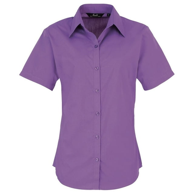 Premier Short Sleeve Poplin Blouse / Plain Work Shirt