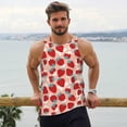 thumbnail image 6 of Gukieu Red Strawberry Print Men's Quick Dry Fitness Vest, Round Neck Sleeveless Fitness Bodybuilding Top-4X-Large, 6 of 7