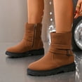 thumbnail image 2 of Bottes d'Hiver pour Femmes Hauteur Cheville Talon Épais Talon Bas pour Usage Extérieur Intérieur Décontracté, 2 of 9
