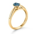 thumbnail image 3 of Gem Stone King 10K Yellow Gold Solitaire Engagement Ring Persian Blue Oval Moissanite (0.45 Cttw), 3 of 4