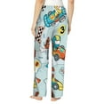 thumbnail image 3 of Disketp Cartoon Car Racing Print Women'S Comfy Pajama Pants Casual Drawstring Palazzo Lounge Wide Leg Pants, 3 of 9