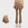 thumbnail image 2 of Olyvenn Fashion Skirted Leggings for Women Fake-Two-Pieces High Waisted Tummy Control Bell Bottom Athletic Flare Yoga Pants Khaki XL, 2 of 4