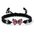 thumbnail image 3 of Colorful Butterfly Charm Bracelet with Meaning Card Handmade Braided Rope Adjustable Bracelet Friendship BFF Inspiration Gift, 3 of 4