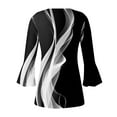 thumbnail image 4 of CYMMPU 3/4 Sleeve Button V Neck Flare Sleeve Blouses for Women Dressy Casual Flower Printed Spring Tops T-Shirts Fall Fashion Shirts Loose Fit Empire Waist A Line T-Shirts Multicolor XL, 4 of 5