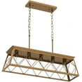 QAM Modern Farmhouse Chandelier Light Fixtures,5Lights Gold Linear