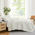 thumbnail image 5 of Southshore Fine Living, Inc. Oversized Twin Quilt Bedding Set, 2-Piece Twin XL/Twin Quilt Set with Matching Pillow Sham, Sweet Flowers Floral Quilt Coverlet Set for Twin and Twin XL Beds, Grey, 5 of 9