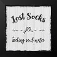 thumbnail image 2 of Jill, Susan 12x12 Black Modern Framed Museum Art Print Titled - Lost Socks, 2 of 5