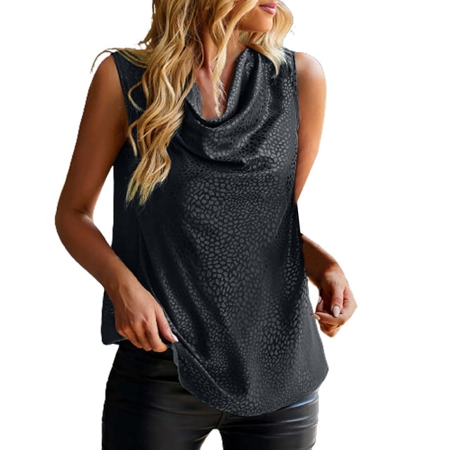 Cathalem Tank Tops Women Sleeveless Tank Tops Asymmetrical Ruched Crop Top Going Out Slim Fit Vest Tops,Black M