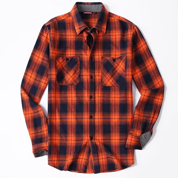 Damipow Men's Flannel Shirts Plaid Long Sleeve Button Down Shirt,Sizes S-2XL,Mens Shirts