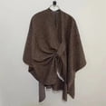 thumbnail image 3 of Wraps Womens Large Front Poncho Sweater Wrap Topper Knitted Elegant Shawls Cape For Fall Winter Wraps, 3 of 3