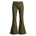 thumbnail image 5 of Bysome Pants For Girls Leopard Print Elastic Waist With Pockets Flared Trousers Fashion Girls Pants Size 5-6 Years Army Green, 5 of 5