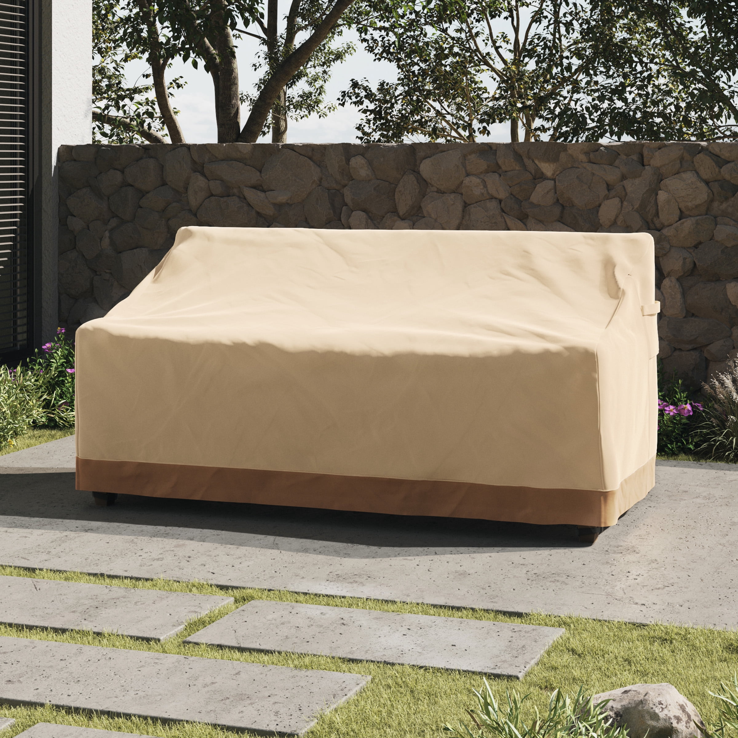 Pure Garden 76x33in Waterproof UV 50+ Outdoor Patio Couch Cover, Beige