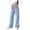 Blue, variant on MAIHAN Girls Sweatpants Letter Print Casual Wide Leg Pants Loose Fit Straight Leg Trousers for Youth Urban Street Style Baggy Pants(Black,10-11 Years)