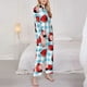 thumbnail image 3 of Balery Flowers and Lady Bugs Conjunto de Pijama con Estampado para Mujer, Conjunto de Dos Piezas con Manga Larga, Ropa de Dormir Suave con Bolsillos, Pijamas Cómodos-Large, 3 of 7