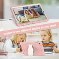 thumbnail image 6 of Shockproof Case for Samsung Galaxy Tab S7 FE 5G SM-T730/Galaxy Tab S7+ Plus SM-T970 12.4", Kids Friendly Heavy Duty Rugged Hybrid Protective Tablet Cover with Kickstand, Pink, 6 of 8