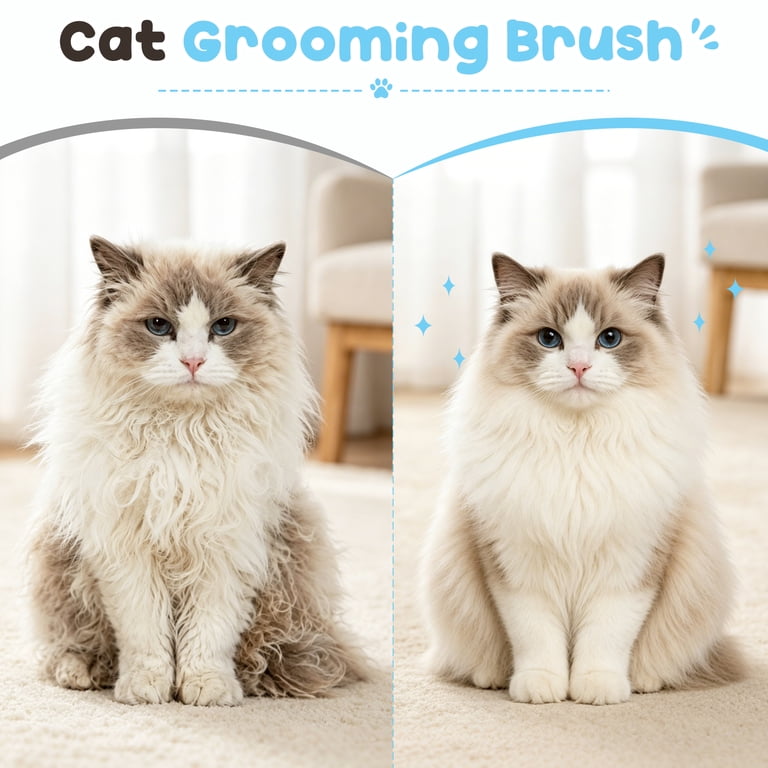 Euqvunn Cat & Dog Self-Cleaning Slicker Brush, Blue photo 7