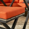thumbnail image 4 of Krikacy Banc à Dessus en Bois d'Acier Brun avec Coussins Rouges - Intérieur/extérieur/banc de Patio/banc de Salle à Manger, 4 of 6