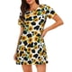 thumbnail image 1 of Easygdp Cute Cow Print Sunflower C Camisón de manga corta para mujer, informal, estampado, 1 of 6