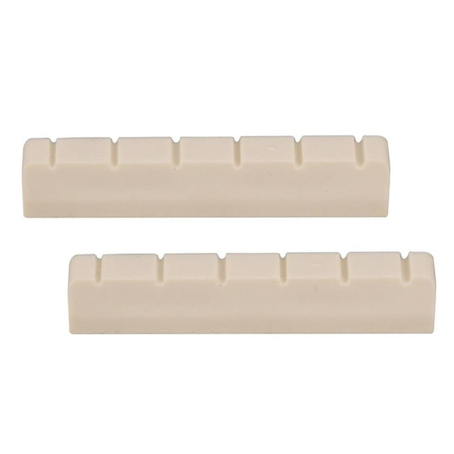 2Pcs Beige Color Classcial Guitar Slotted Curved Nuts for Replacements
