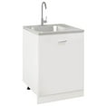 thumbnail image 4 of vidaXL Kitchen Sink Undermount Sink with Strainer Stainless Steel Sink Silver, 4 of 11