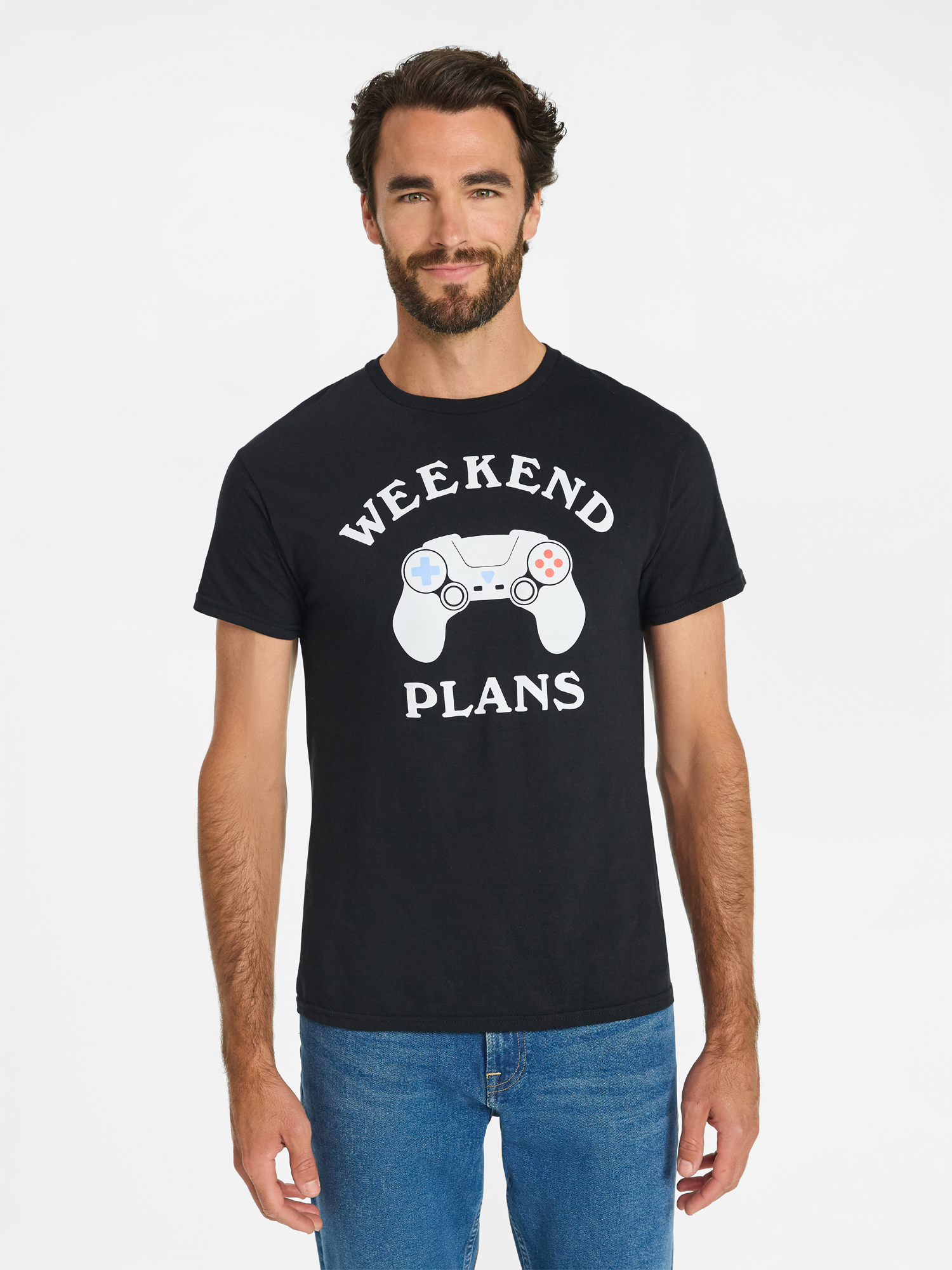 Weekend Plans Men's and Big Men's Cotton Graphic Tee with Short Sleeves, Sizes S-3XL