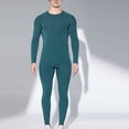 thumbnail image 5 of DeHolifer Mens Athletic Sets Compression Shirt UPF 50+ Long Sleeve Turtleneck Undershirts and Pants 2 Piece Outfits Sets Green S, 5 of 6