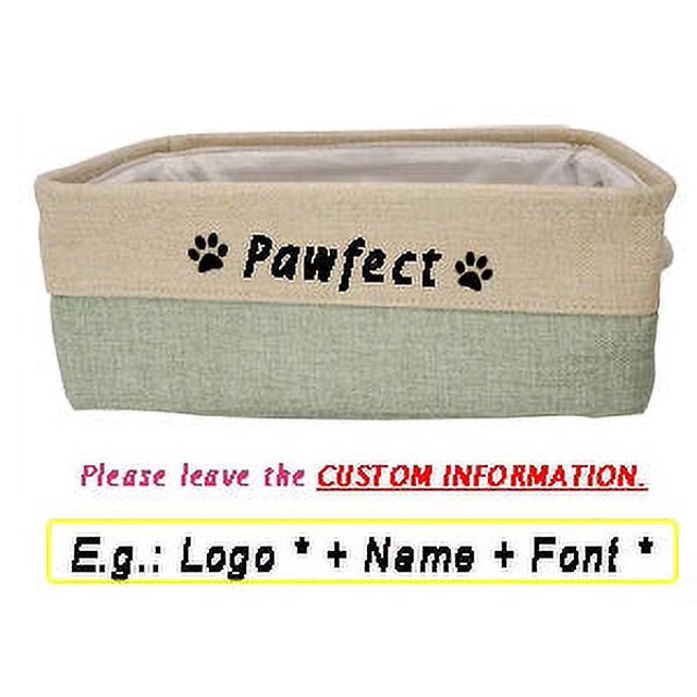 Personalized Dog Toy Basket Cat Storage Foldable Box Custom Name Pet Bins Canvas Collapsible For Clothes Pet Accessories ShopWise Round