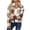 Khaki, variant on Women's Lapel Zipper Coats Plaid Fuzzy Fleece Shaggy Plus Size Jackets Faux Shearling Warm Winter Plush Outwear Jacket