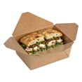 thumbnail image 5 of Bio Tek 98 oz Rectangle Kraft Paper #4 Bio Box Take Out Container - 8 1/2" x 6 1/4" x 3 1/2" - 50 count box, 5 of 8