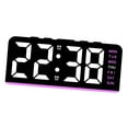 thumbnail image 4 of Reloj despertador digital con luz ambiental, moderno, fácil de usar, con pantalla semanal, multifuncional, para dormitorio, sala de estar, dormitorio, Luz rosa, 4 of 8