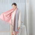 thumbnail image 2 of Wool scarf women winter thickening warm ladies shawl cashmere scarf autumn and winter men double-sided scarf(red black), 2 of 4