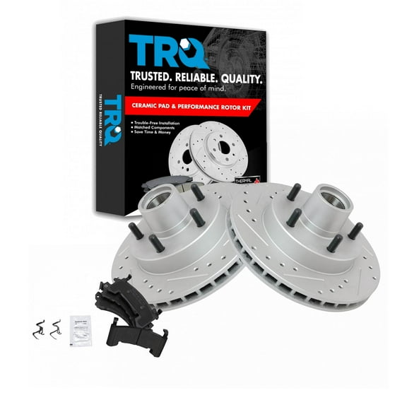 TRQ Front Brake Pad & Performance Rotor Kit Fits Select Chevy GMC Buick Pontiac