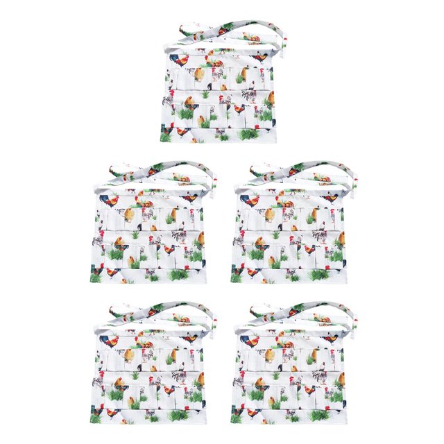 Ounissouiy Delantal para recoger huevos, colección de delantales de moda para el hogar, suministros para ama de casa, niños, 10 bolsillos Niños 10 bolsillos 5piezas