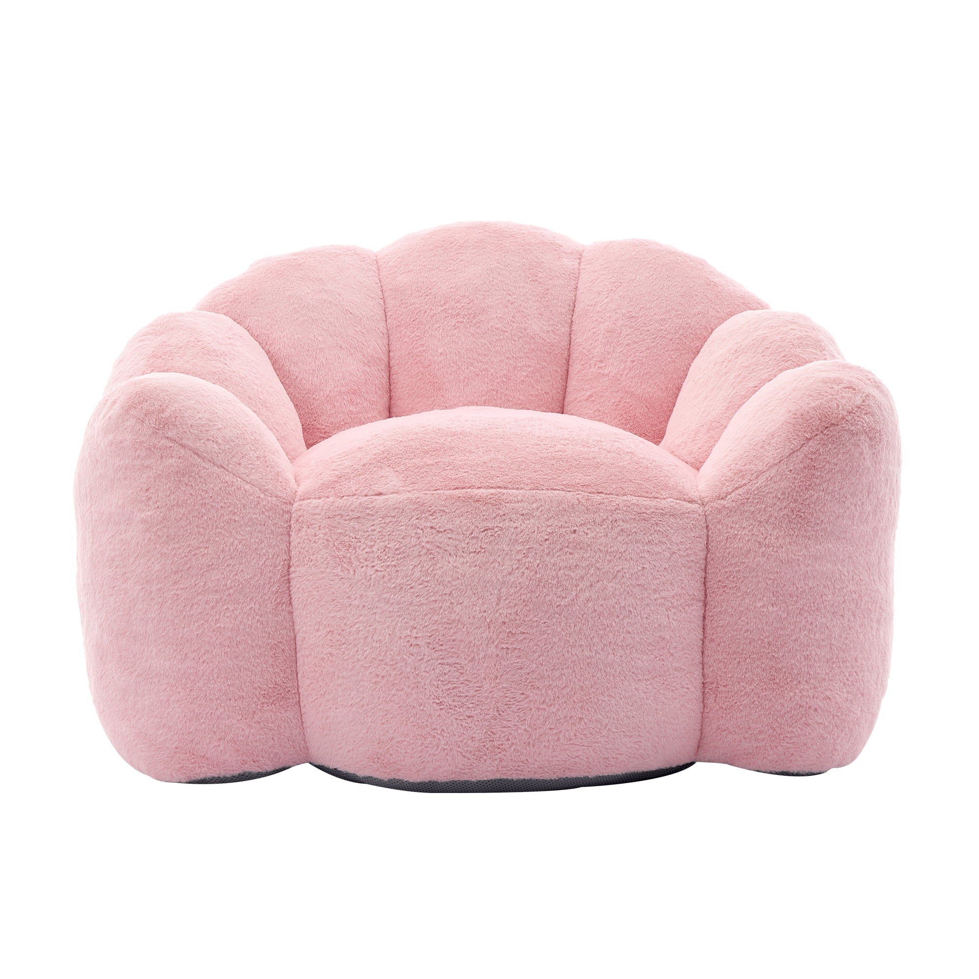 Peispie Lotus Flower Bean Bag Chair for Adults & Teens, Comfy Floor Sofa Lounge Chair with Armrests & Handle, High-Density Memory Foam Filled Pillow Reading Accent Chair for Bedroom, Pink