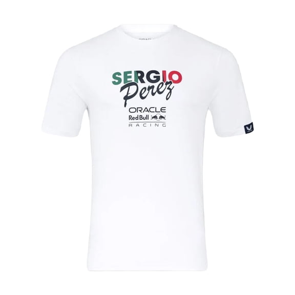 Red Bull Racing F1 Sergio "Checo" Perez Flag T-Shirt - White/Navy