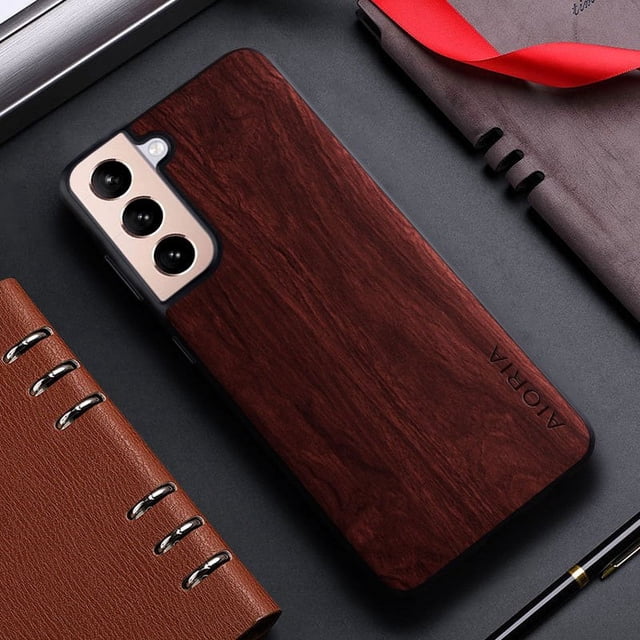 Bamboo Wood Pattern Leather Back Cover For Samsung Galaxy S21 S22 S20 Ultra Plus FE Phone Case