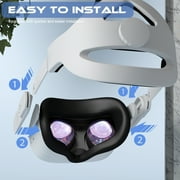 Orzero Adjustable Head Strap Fit for Oculus Quest 2 VR Headset with Head Cushion, Replacement for Elite Strap Comfortable Protective Head Strap Reduce Pressure -White