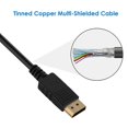 thumbnail image 2 of Cable DisplayPort yuxing a conector chapado en oro 6 pies negro, 2 of 5