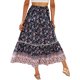 thumbnail image 3 of Lucakuins - Falda larga bohemia para mujer, elegante cintura elástica, floral, fluida, para verano, informal, diario Lucakuins moda, 3 of 5