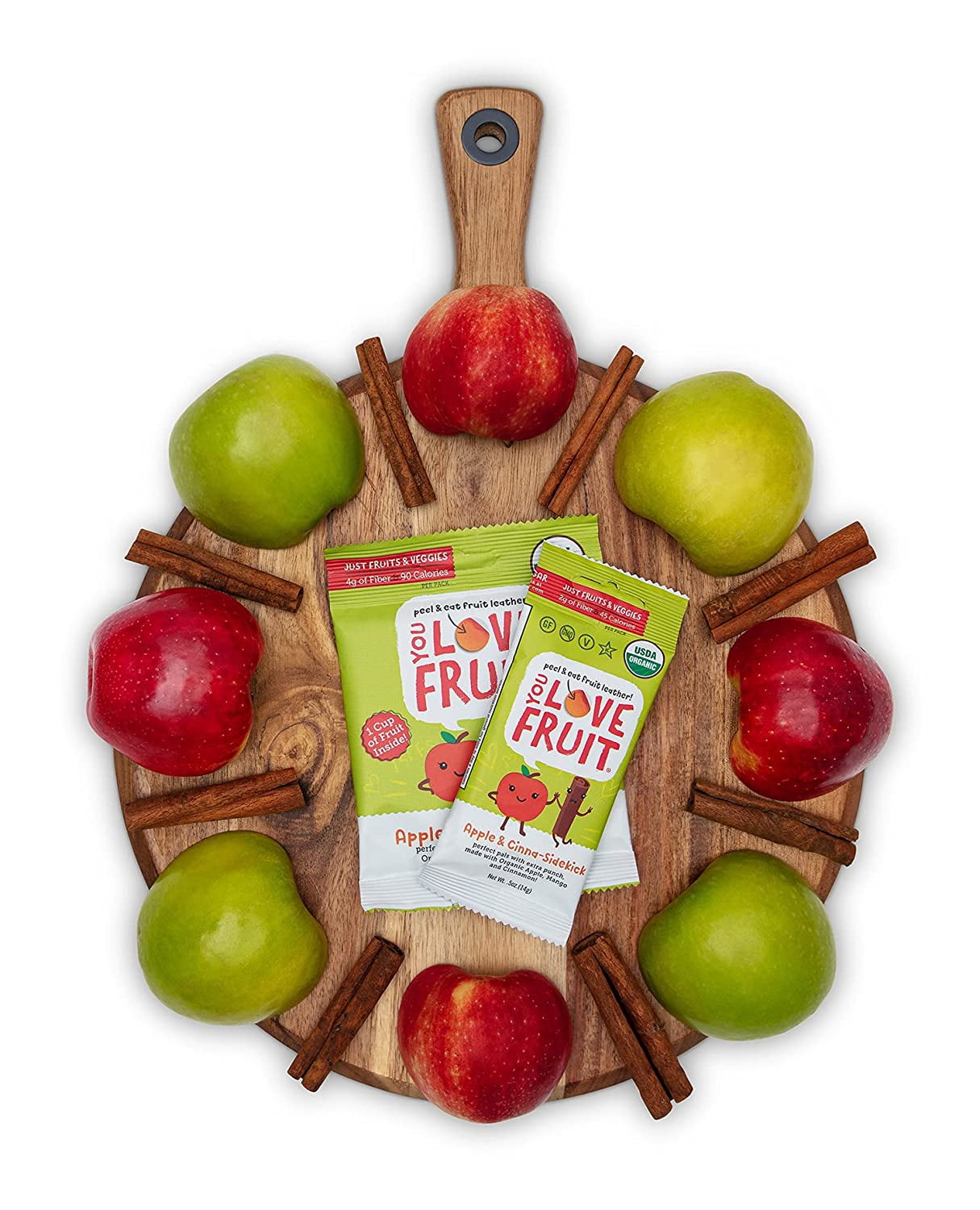 APPLE & CINNA-SIDEKICK All Natural Healthy Fruit Snack Pack, Real Fruit Gluten Free, Non GMO, Vegan, Fiber packed, Low Fat, Kosher, Variety Pack, Great For Adding To Gift Box, 1.0 oz (Pack of 12)