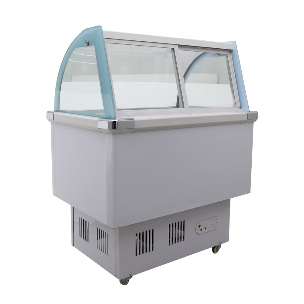 10 Pan Ice Cream Display Cabinets Hard Freezing Square Boxes Stores Commercial Electricity 220V 36Gal