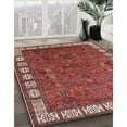 thumbnail image 3 of Ahgly Company Machine Washable Indoor Square Industrial Modern Red Area Rugs, 4' Square, 3 of 7