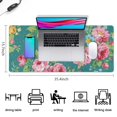 thumbnail image 5 of Long Mouse Pads for Desk,Pioneer Flower Floral Print Pattern Desk Mats on Top Of Desks, Desk Mouse Pad Extra Large with 3mm Non-Slip Base and Stitched Edge for Gaming,Office,Work,Home 35.4"x15.7", 5 of 6